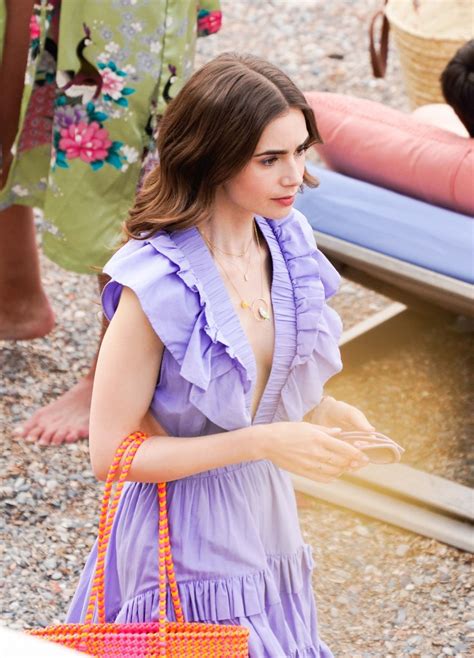 lily collins en bikini|‘Emily In Paris’: Photos Of Lily Collins On Set & More